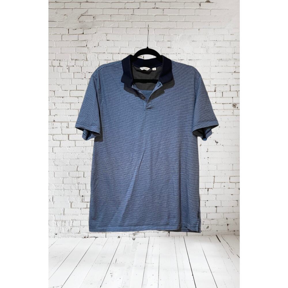 Calvin Klein Polo Shirt  Large Blue Slim Fit
